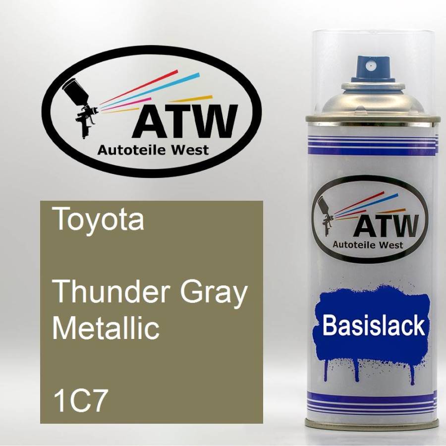 Toyota, Thunder Gray Metallic, 1C7: 400ml Sprühdose, von ATW Autoteile West.